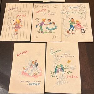 5 Vintage Sunshine Greeting Cards